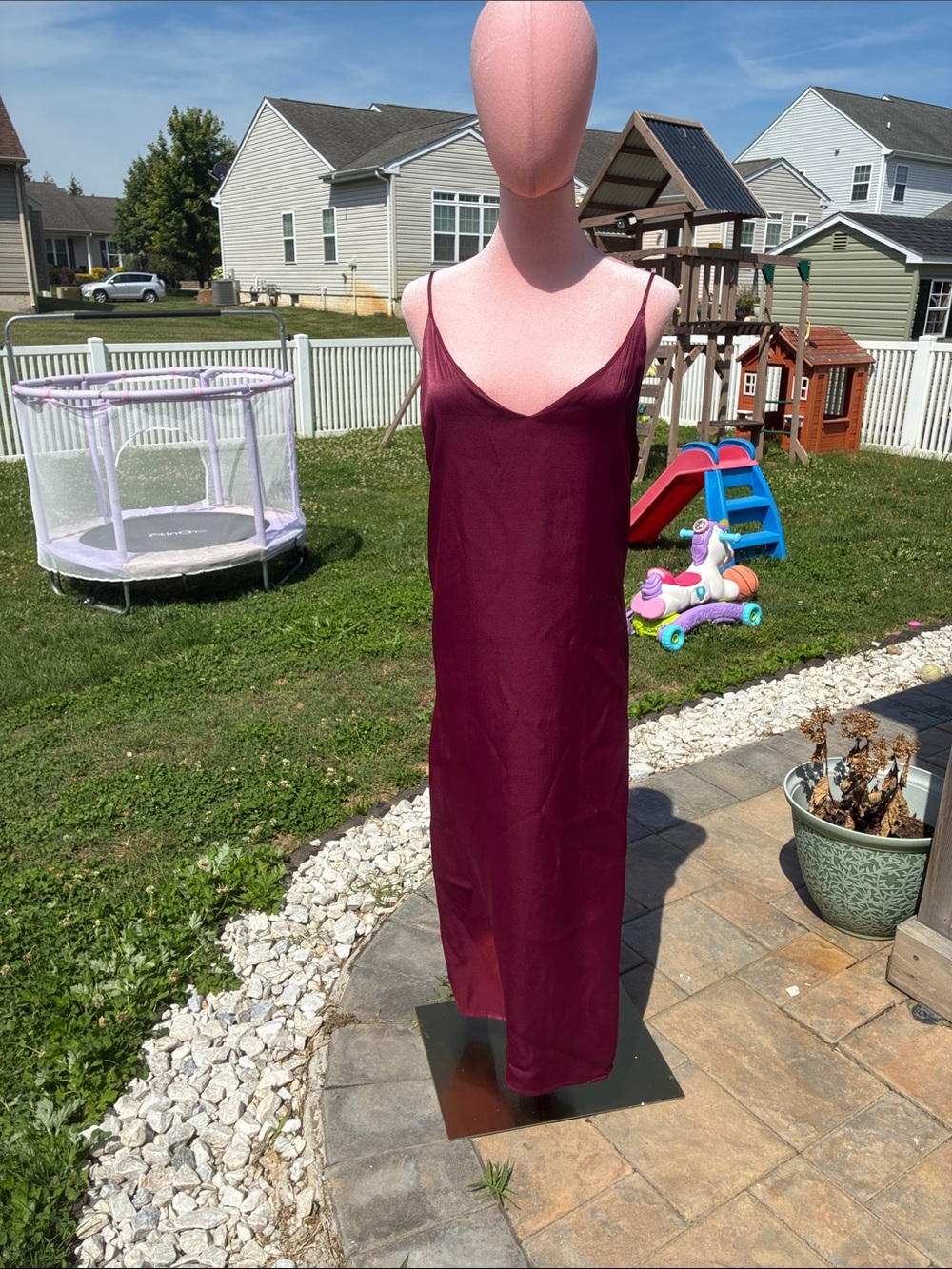 GAP Maroon Slip Midi Dress Womens 14